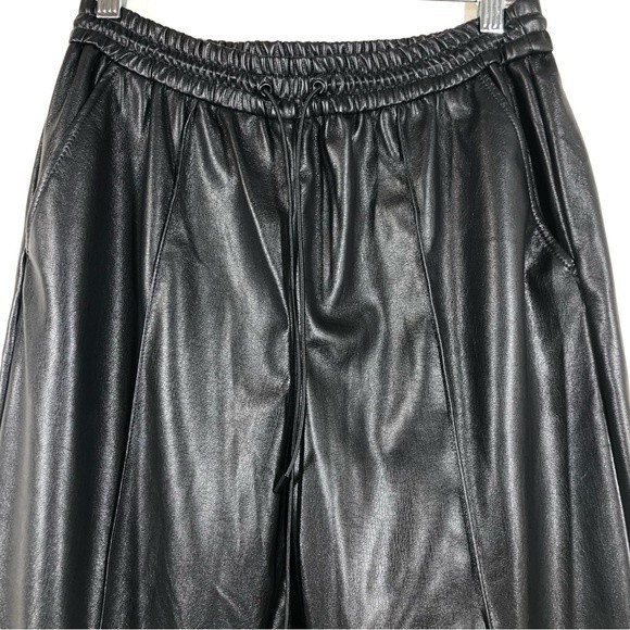 Jonathan Simkhai Tay Black Vegan Leather Stretch Jogger Pants Small - Picture 3 of 10